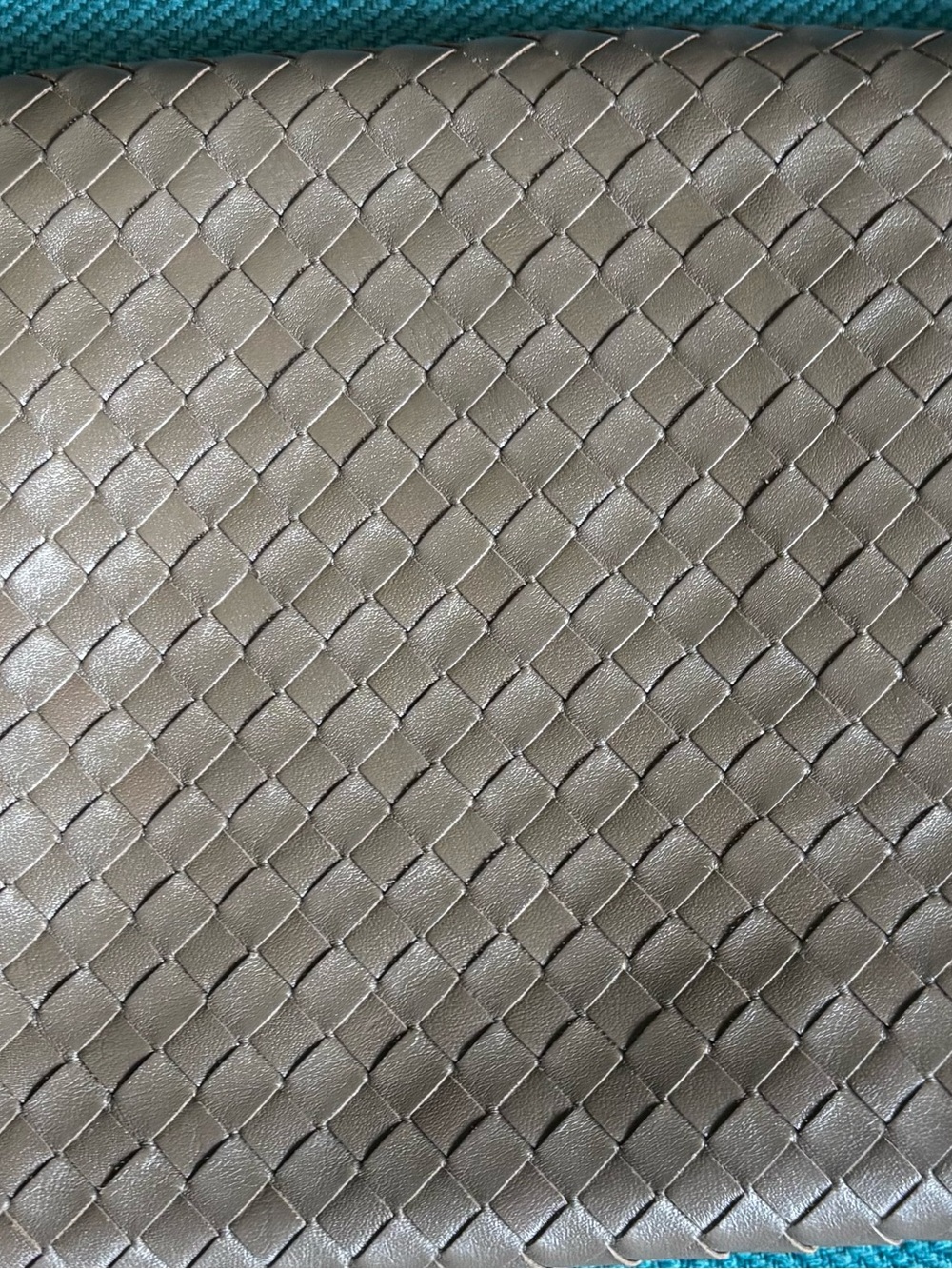 Vintage Etienne Aigner Woven Leather Shoulder bag / Clutch Taupe Envelope Purse - Picture 11 of 13